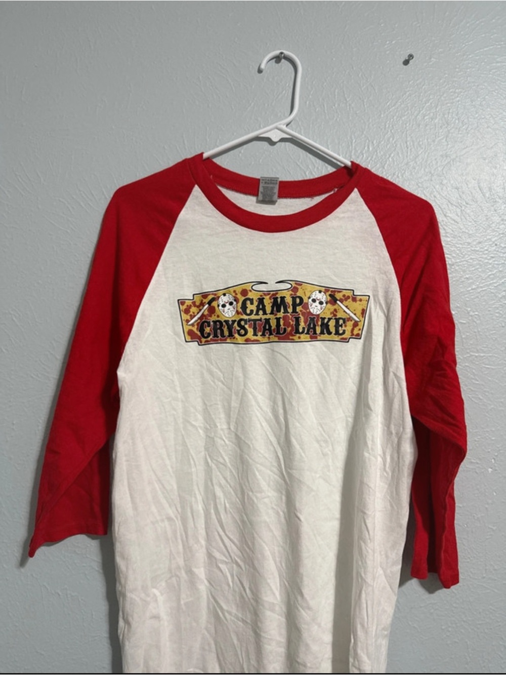 Camp Crystal Lake Raglan Tee - Red & White